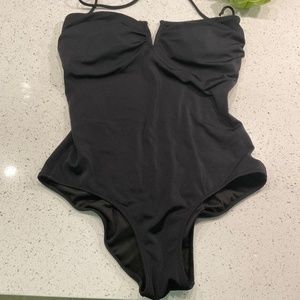 NWOT Victoria’s Secret small black full piece swim suit